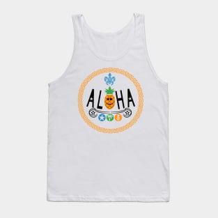 Aloha Pineapple Design (Version 2), with Black Lettering Tank Top